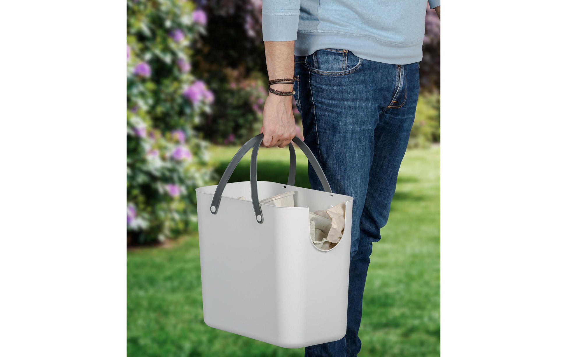 Rotho Recyclingbox Albula – 25 l – Recycling-Kunststoff, rechteckig – grün