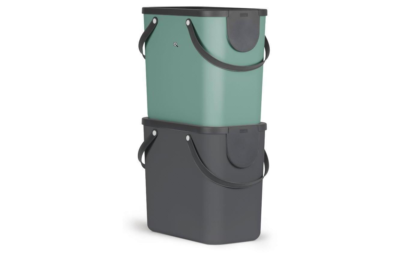 Rotho Abfallcontainer – 25 l – mit Deckel – Kunststoff, Anthrazit – B × H × T 235 × 340 × 400 mm