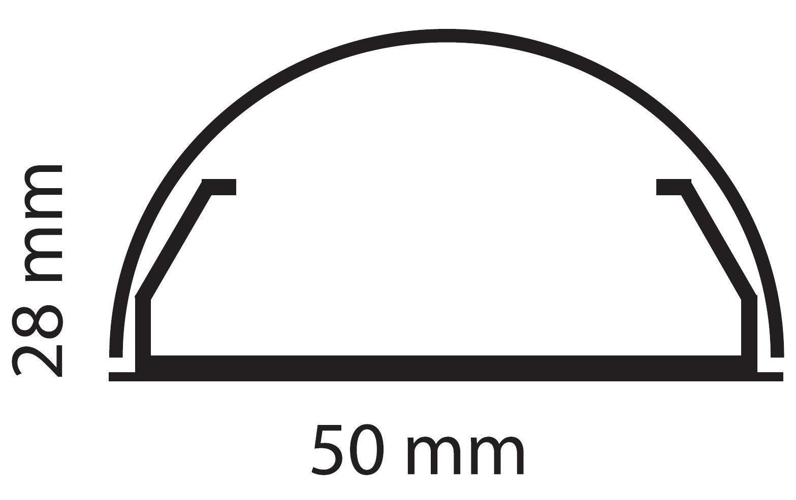 Multibrackets 1332 Kabelbrücke – 1,1 m – Aussen 50 × 28 mm – Aluminium – Metallisch