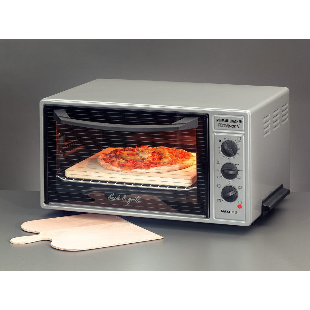 Rommelsbacher Pizza-/Brotbackstein-Set, 35 × 35 × 14 cm, Stein/Holz, Beige