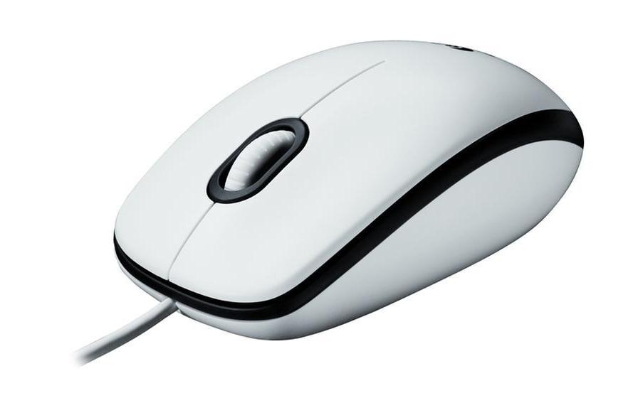 Logitech M100 – Maus – Kabelgebunden (USB‑A), 1000 DPI, beidhändig, Weiss