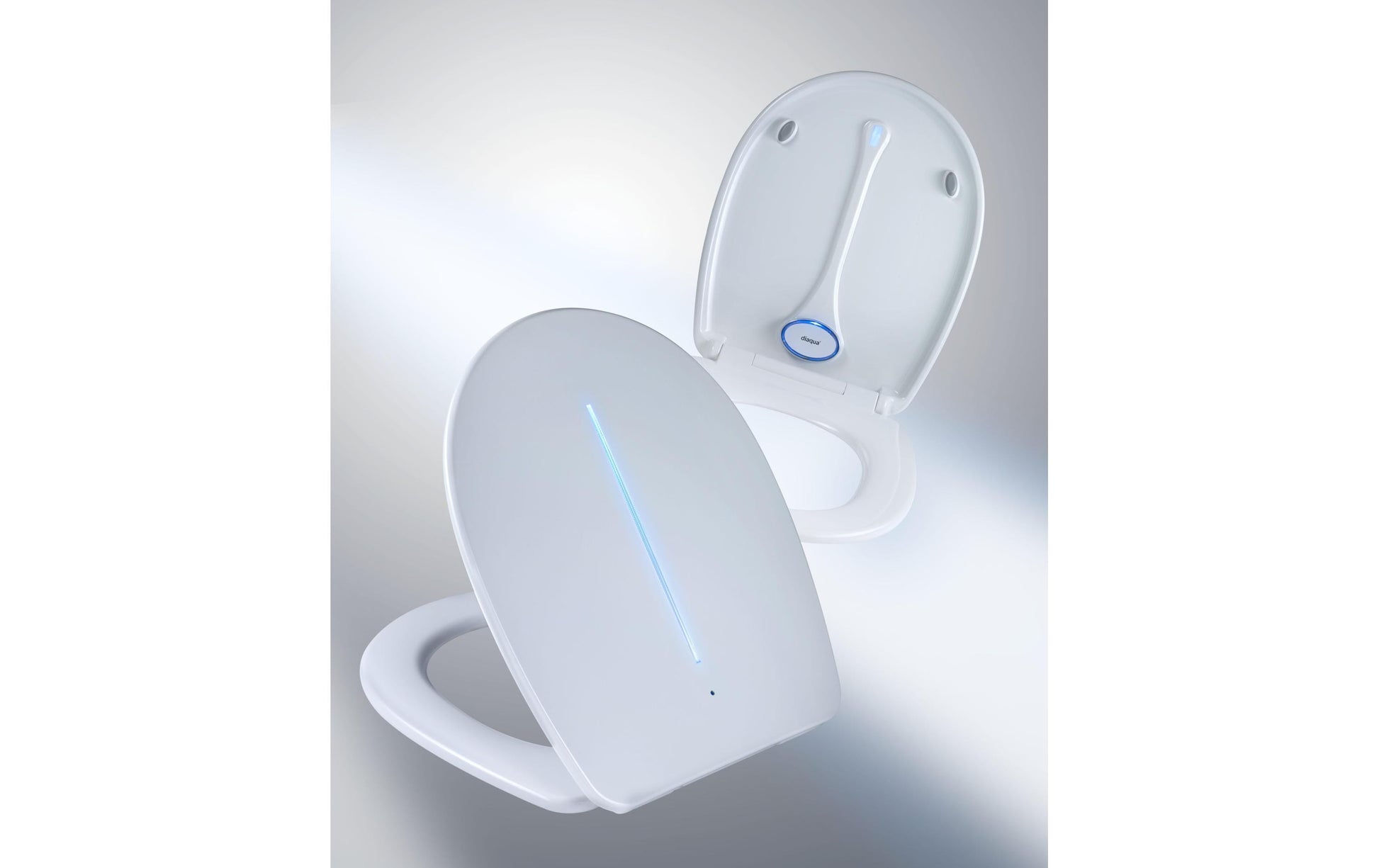 Diaqua Toilettensitz (verlängert) – Duroplast, Weiss, LED, Soft-Close, 36 × 44 cm