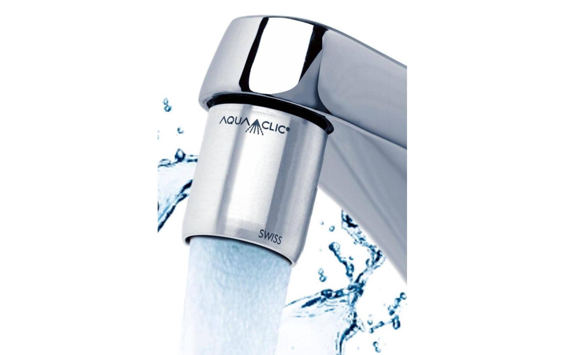 AquaClic Armaturenbelüfter – Ø2,2×3 cm, Keramik/Edelstahl, Innenteil Kunststoff, für Armatur (Anschluss M22)
