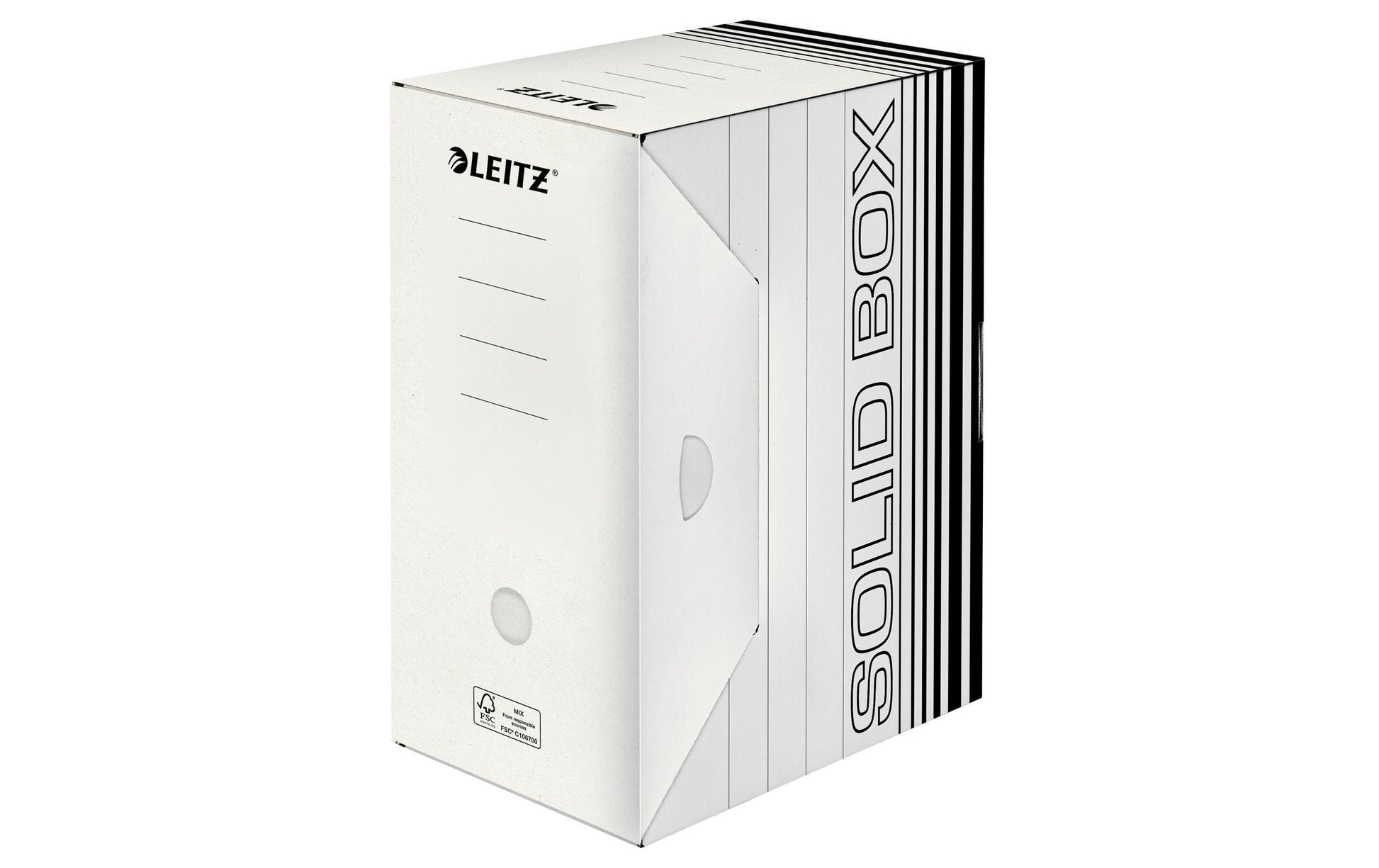 Leitz Solid Archivschachtel – für A4, B 150 × H 257 × T 330 mm, weiss, Karton, 10 Stück