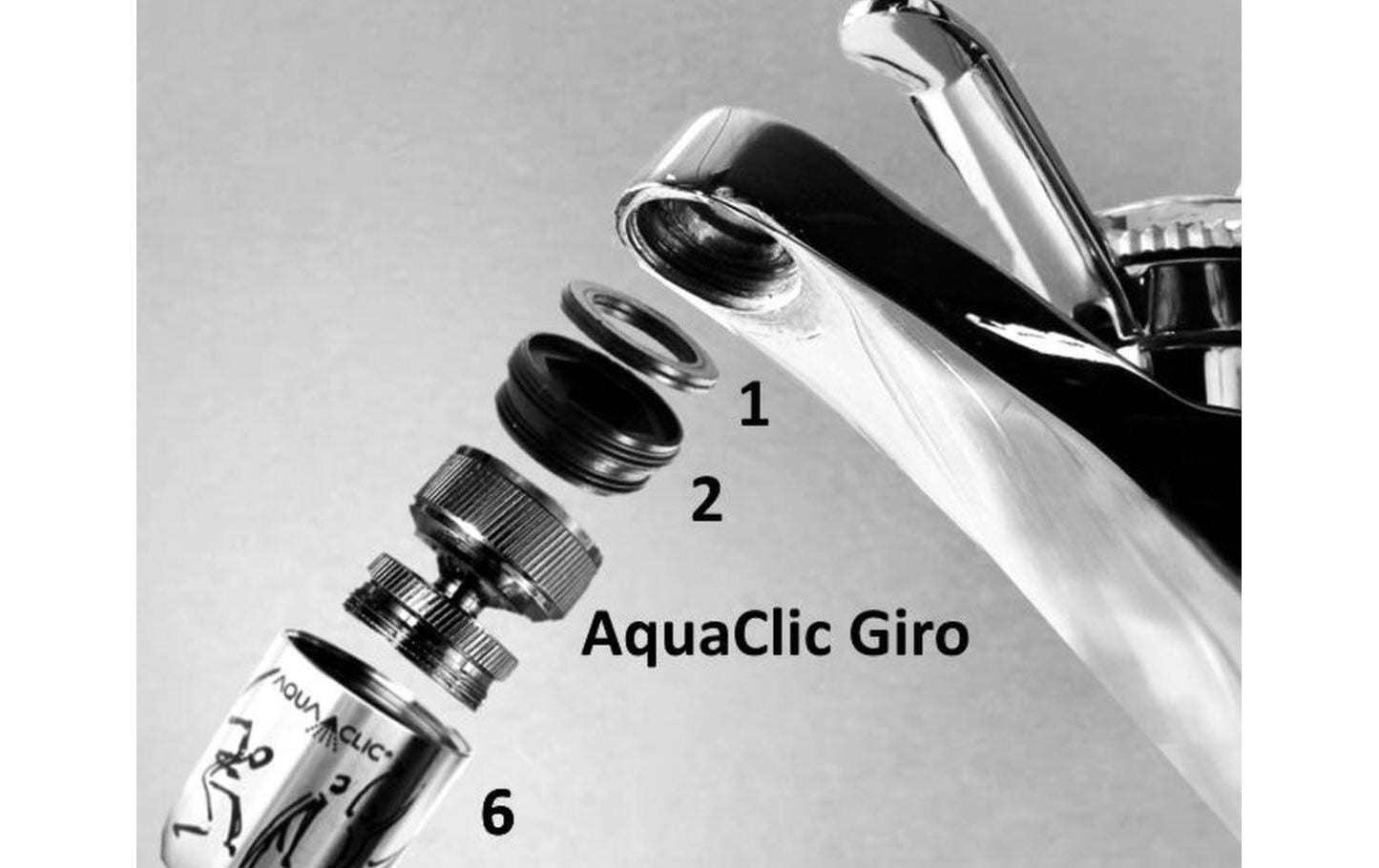 AquaClic Kugelgelenk – Ø2,4 cm, Messing/Kunststoff/Gummi, für Armatur, Chrom