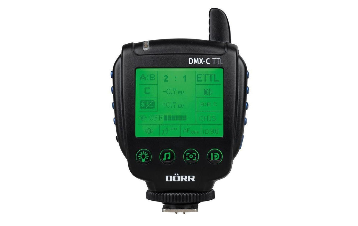Dörr 371343 Blitzauslöser TTL – Funk 2,4 GHz, 15 Kanäle, 1/8000 s – für Nikon – Schwarz
