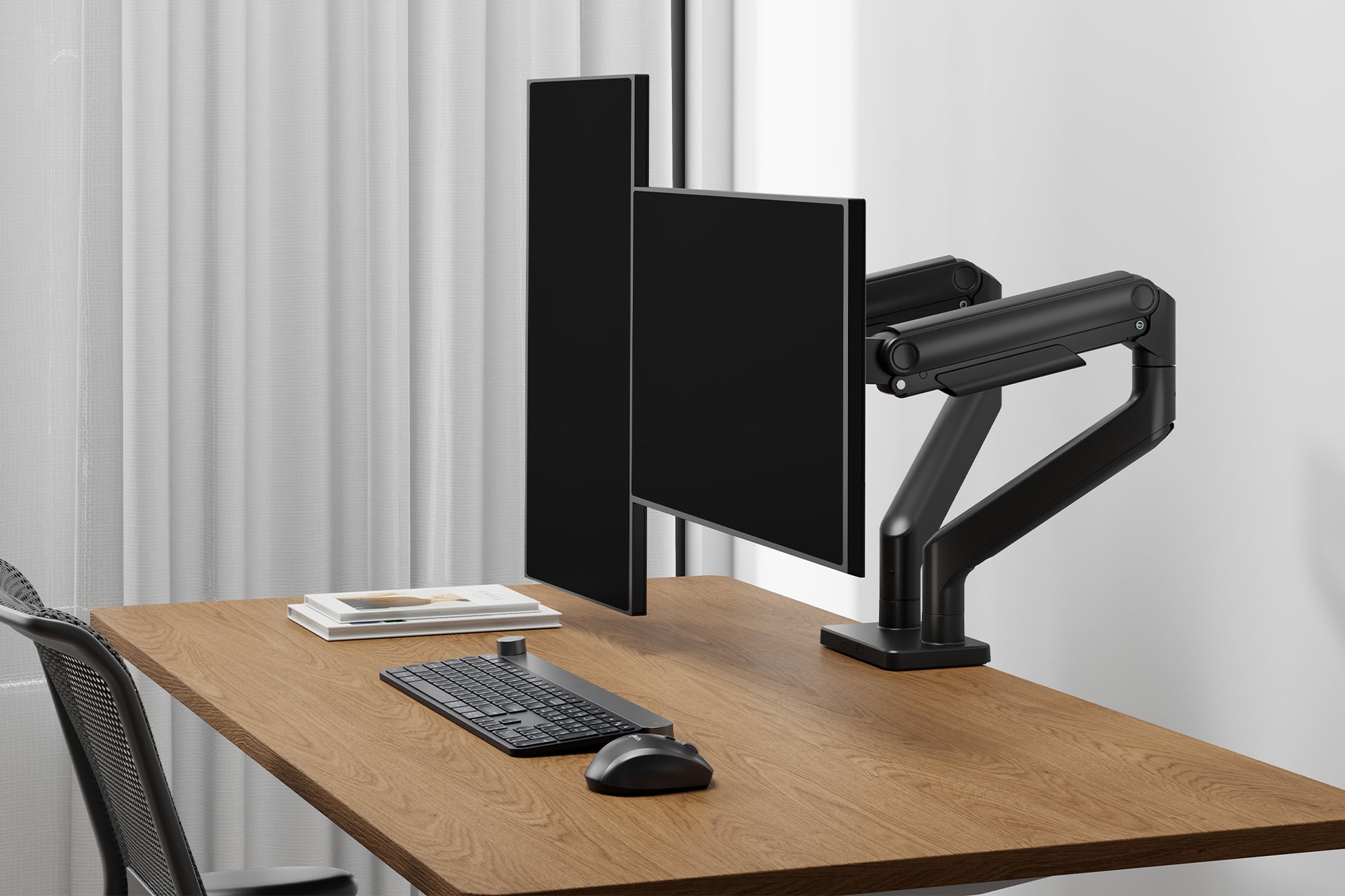 Digitus Monitorarm Tischhalterung – Klemme/Durchführung – 2 Monitore – bis 45" – VESA 75×75/100×100 mm
