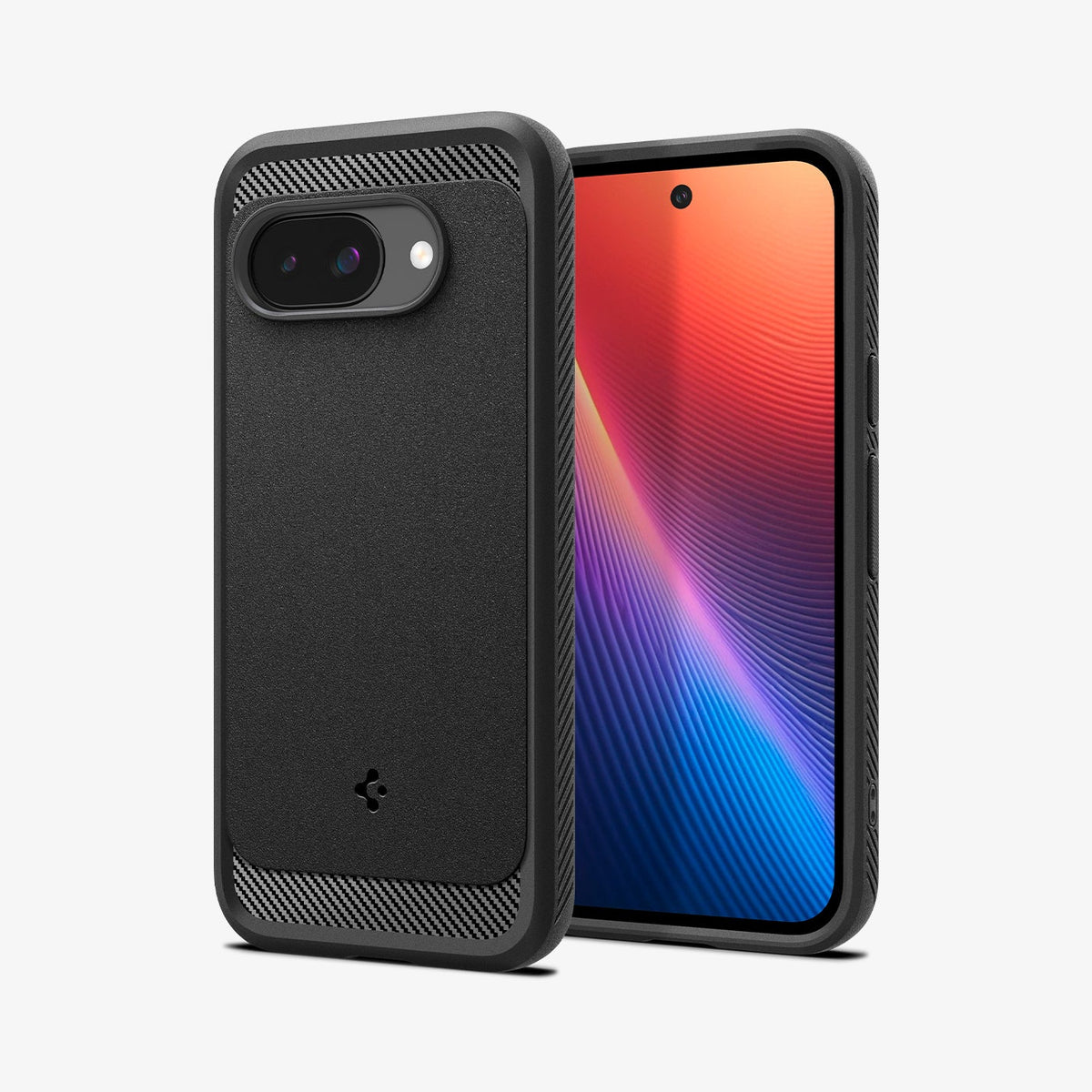 Spigen Rugged Armor MagFit – Backcover – für Google Pixel 9a, PC+TPU+Schaum, Schwarz, bis 2 m Sturzsicher
