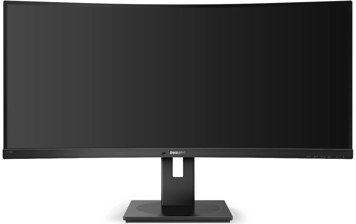 Philips 346B1C/00 – Monitor, 34", VA, 100 Hz, 300 cd/m², KVM, USB-C, Gebogen, VESA 100 × 100, Schwarz