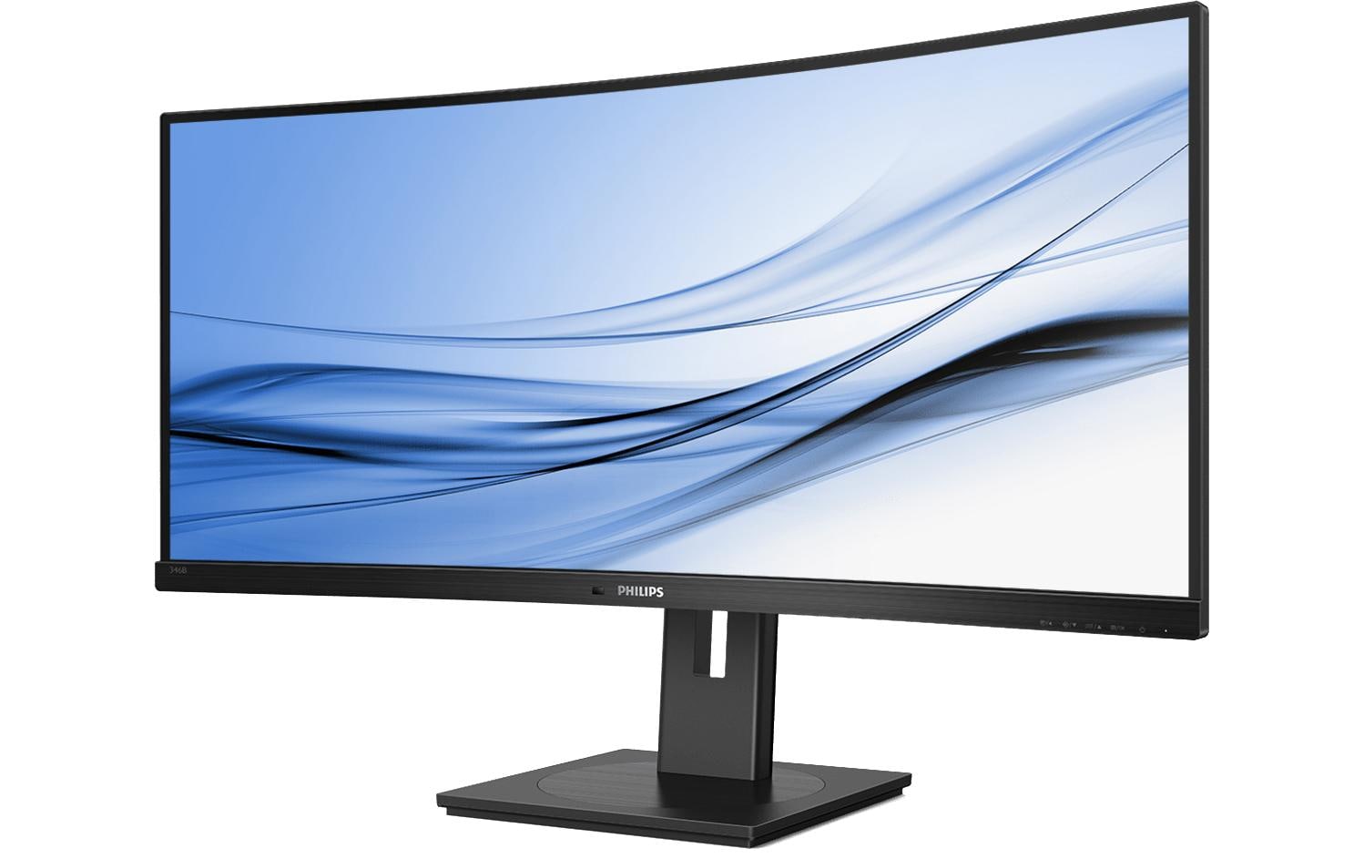 Philips 346B1C/00 – Monitor, 34", VA, 100 Hz, 300 cd/m², KVM, USB-C, Gebogen, VESA 100 × 100, Schwarz