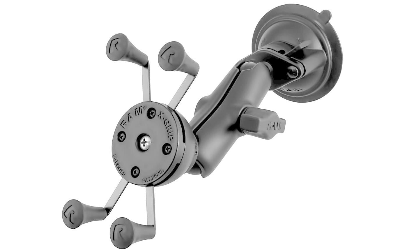 RAM Mounts Auto-Halterung, X-Grip, Saugnapf, 1" Kugel – für Smartphones – Schwarz, Aluminium/Kunststoff