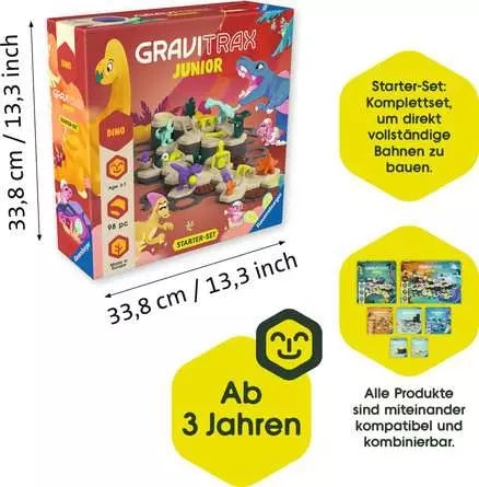 Ravensburger GraviTrax Starter-Set L Spielzeug-Murmelbahn – Dino – 98-teilig – ab 3 Jahren – Kunststoff – FSC