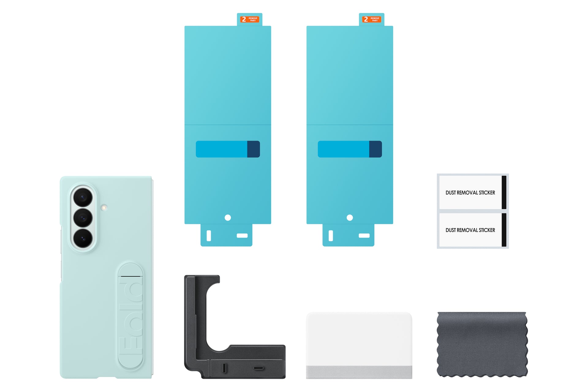 Samsung Backcover – für Samsung Galaxy Z Fold7, mit Ständer, Silikon, Mint