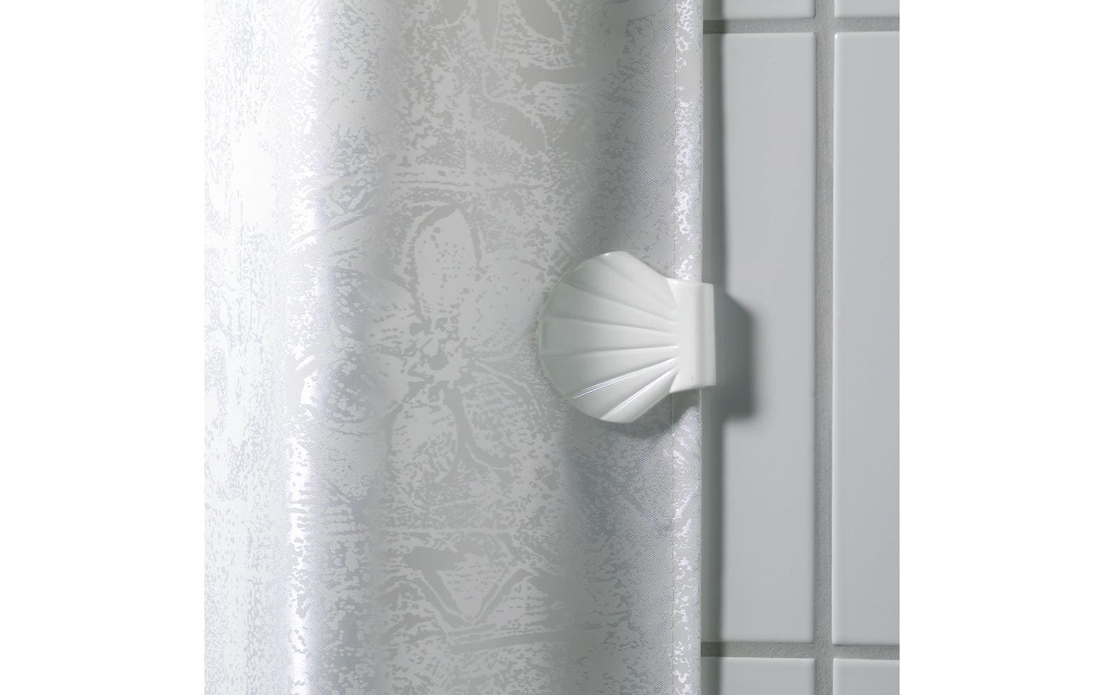 Spirella Haken für Duschvorhang – 5,6×5,6×5,6 cm, Kunststoff, Weiss, 2er-Set