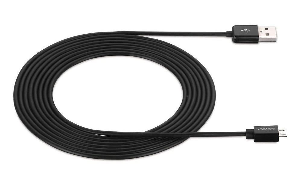 deleyCON USB-A auf Micro-USB-B Kabel – USB 2.0 (480 Mbit/s) – 1,5 m – Schwarz – für Galaxy S5, Kindle und mehr