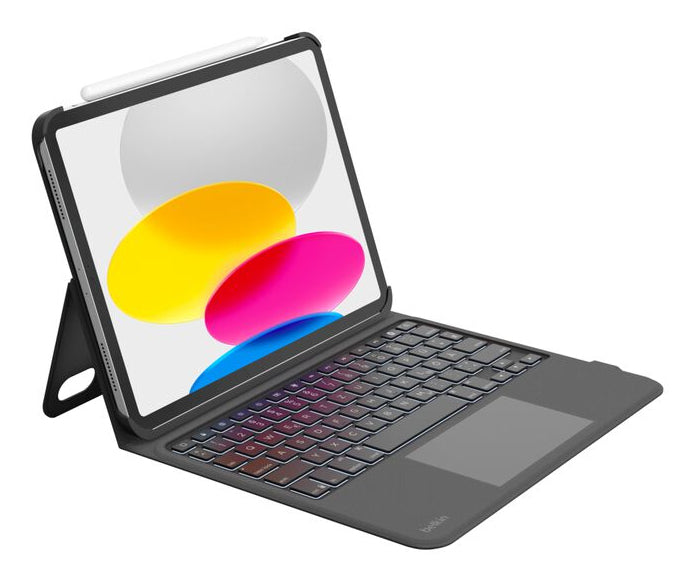 Belkin Tastatur-Case für iPad 10,9" (10. Gen.), 11" (11. Gen.) – Bluetooth, QWERTZ (CH) – Trackpad – Schwarz