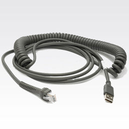 Zebra Motorola – USB-Kabel – CBA-U12-C09ZAR – USB-A, spiralförmig – Grau – 2,74 m