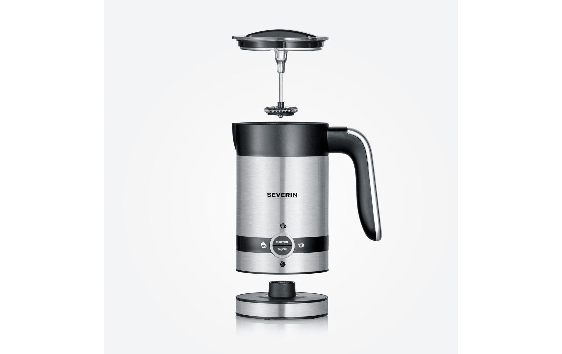 Severin Milchaufschäumer SM 3584 – 200 ml, 450 W, Teflonbeschichtet – Schwarz/Edelstahl