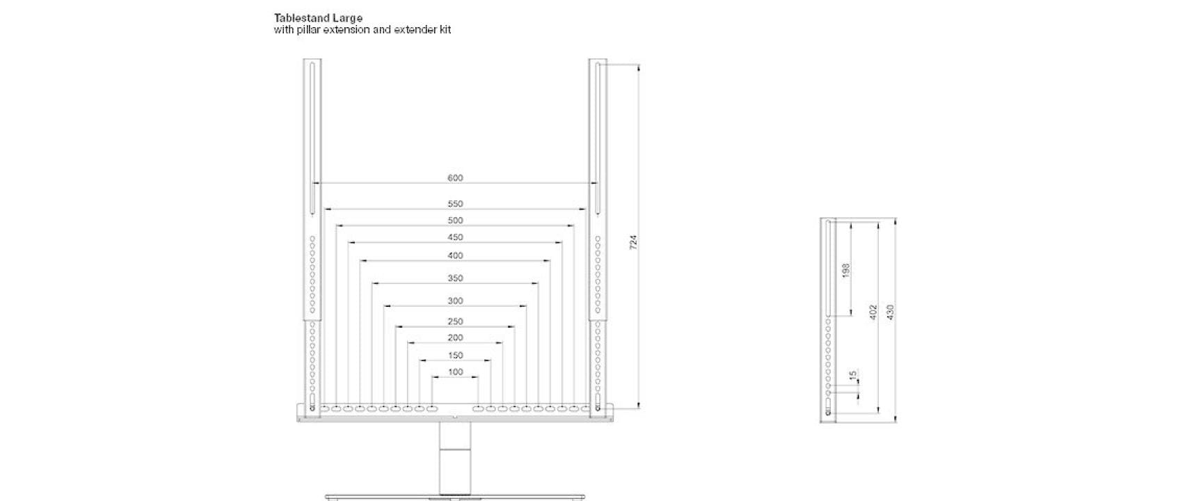 Audioraq Spezialhalterung/Montageset – bis 30 kg – VESA Extender 1305