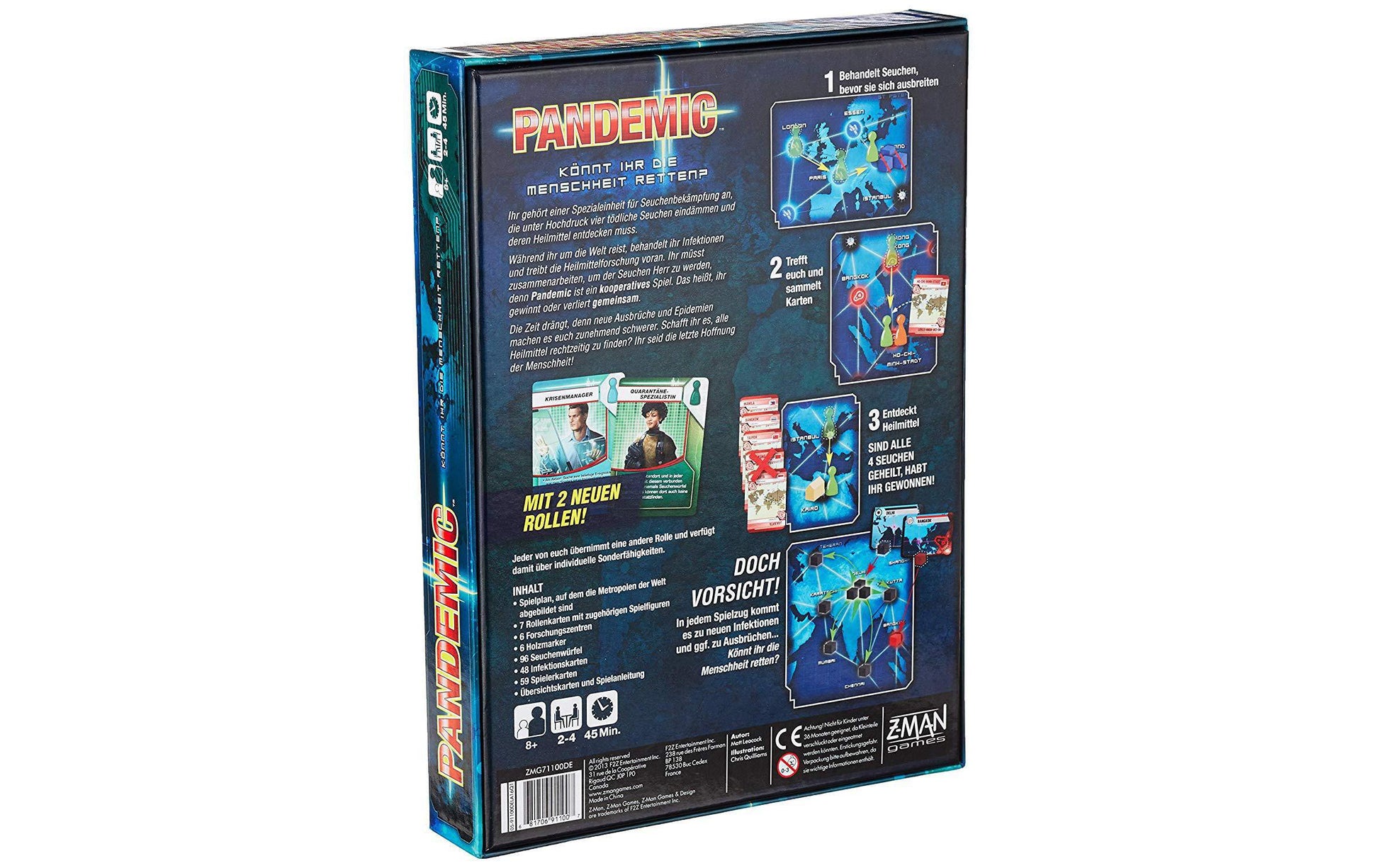 Z-Man Games Pandemie Reisespiel – Strategiespiel, 2–4 Spieler, ab 12 J., 45 min, DE