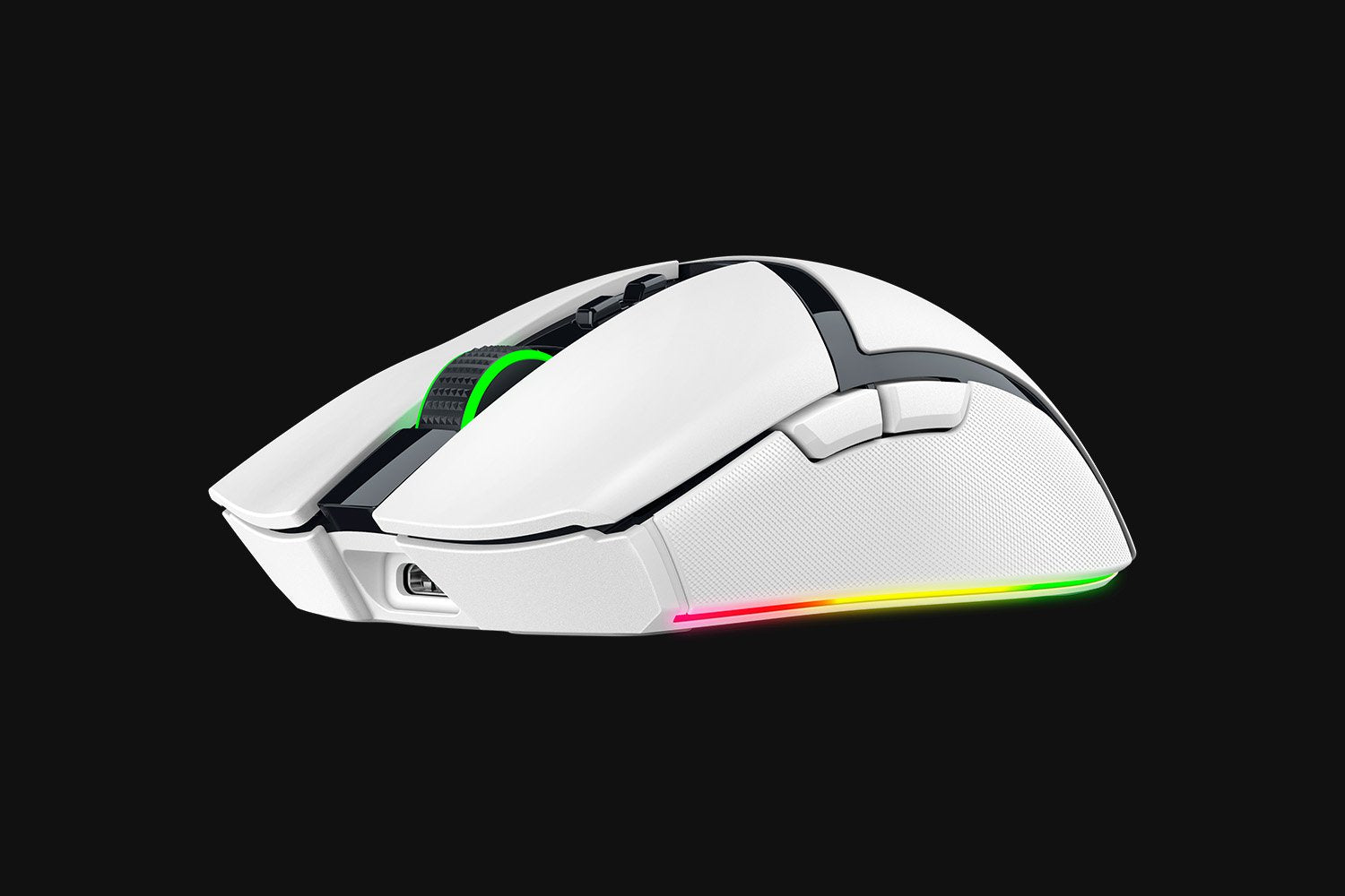 Razer Cobra Pro Gaming-Maus – kabellos, USB-C, 30'000 dpi, 8 Tasten, für Rechtshänder, RGB-Beleuchtung, weiss