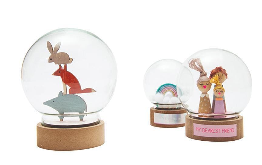 Rico Design Glasdekokugel – Ø 13 × 15 cm – Glas & Holz, Transparent