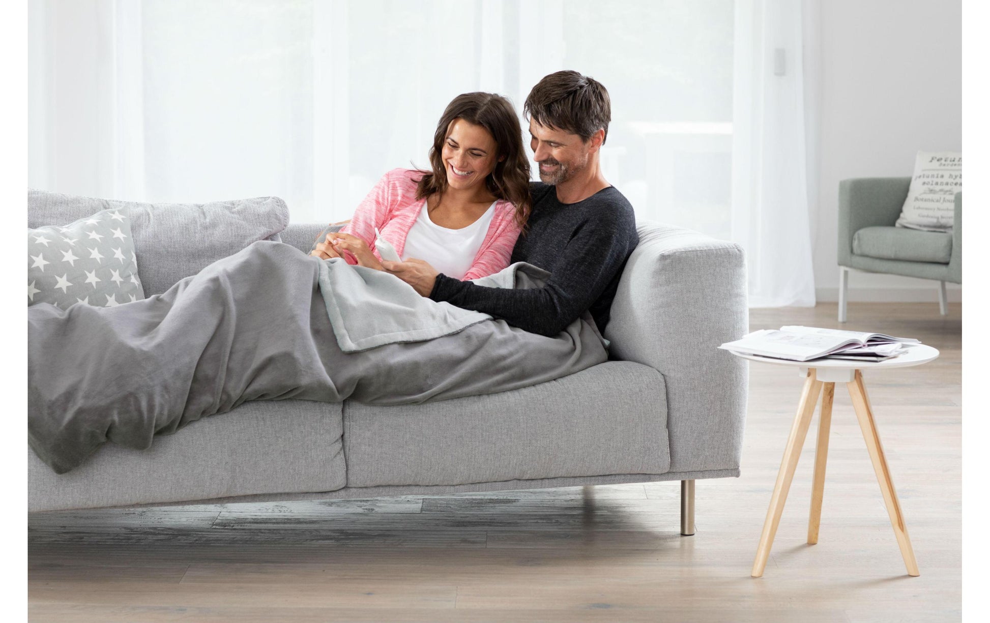 Medisana Wärmedecke – 4 Stufen, Abschaltautomatik – 130 × 180 cm – Grau – Flauschfaser, OEKO-TEX STANDARD 100
