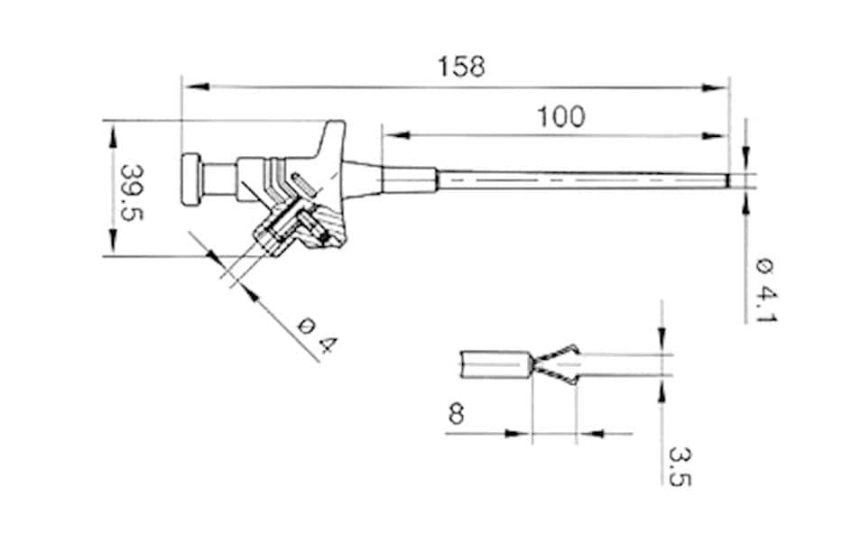 Velleman HM6410 – Klemmprüfspitze – Bananenstecker, 60 V DC, Durchgangswiderstand 50 mΩ, Rot