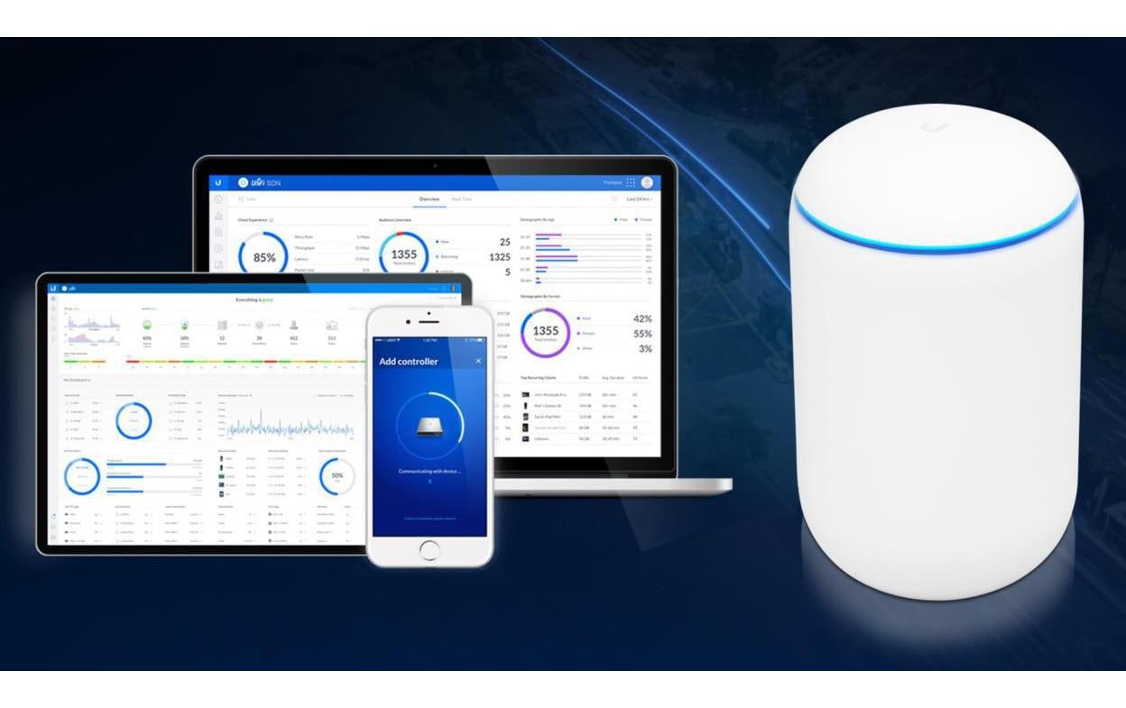 Ubiquiti UniFi Dream Machine (UDM) WLAN-Router – Wi-Fi 5 (802.11ac), Dual-Band, bis 1,733 Gbit/s, 4× 1G LAN