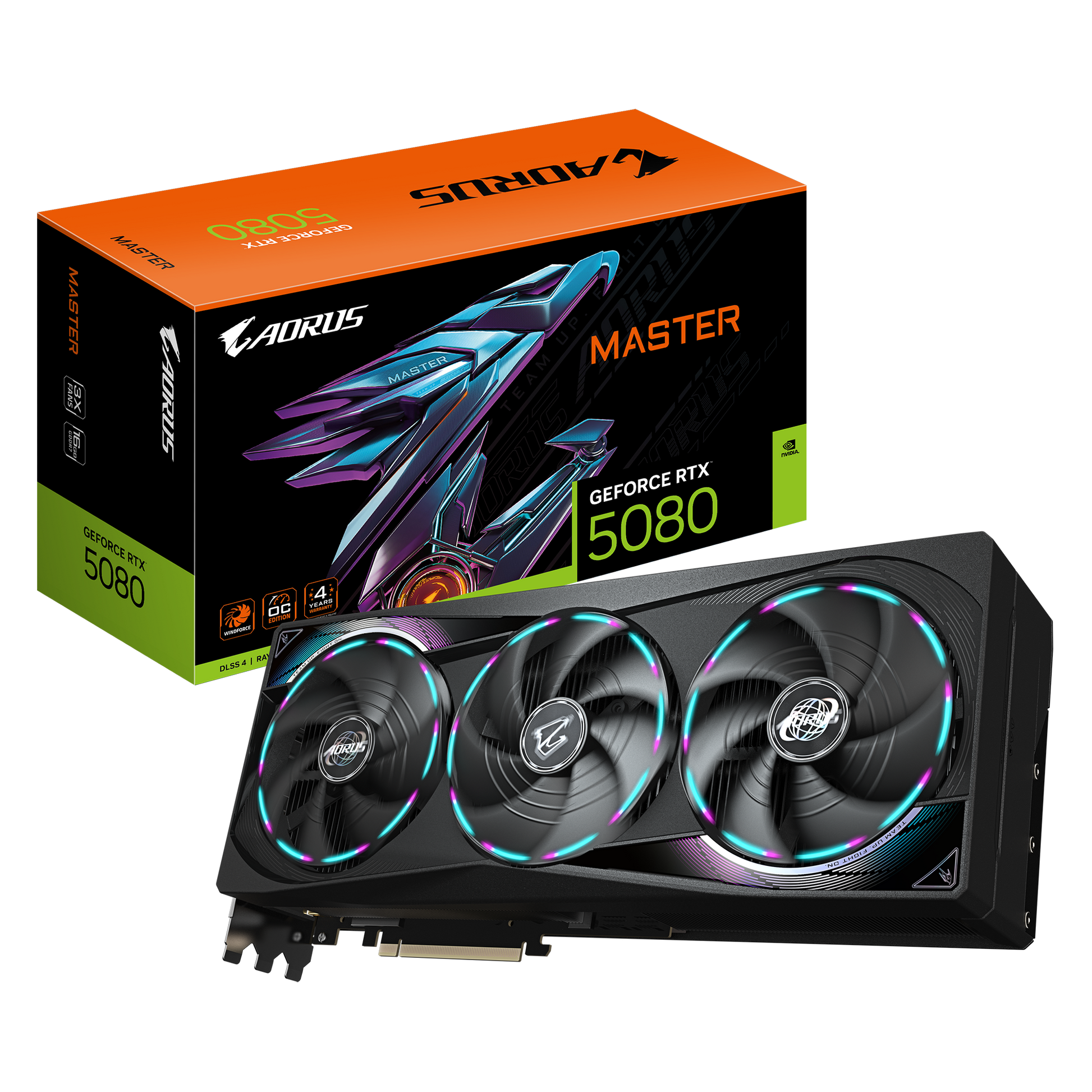 GIGABYTE AORUS GeForce RTX 5080 MASTER 16G – PCIe Grafikkarte – 3×DP, 1×HDMI, PCIe 5.0, 1×16‑pin