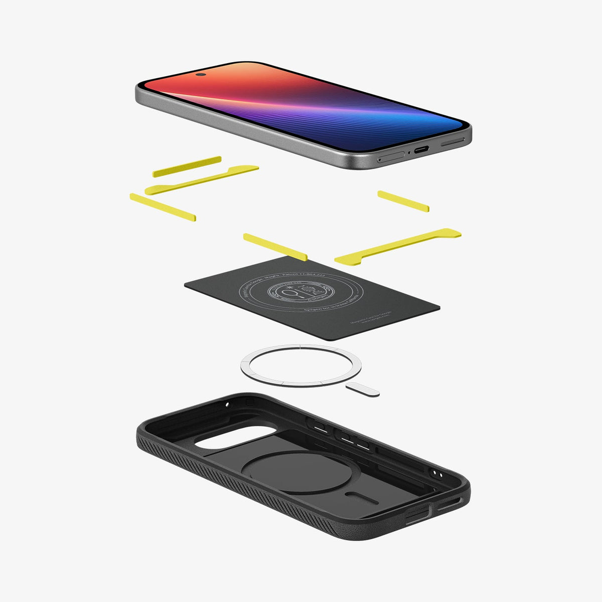 Spigen Rugged Armor MagFit – Backcover – für Google Pixel 9a, PC+TPU+Schaum, Schwarz, bis 2 m Sturzsicher
