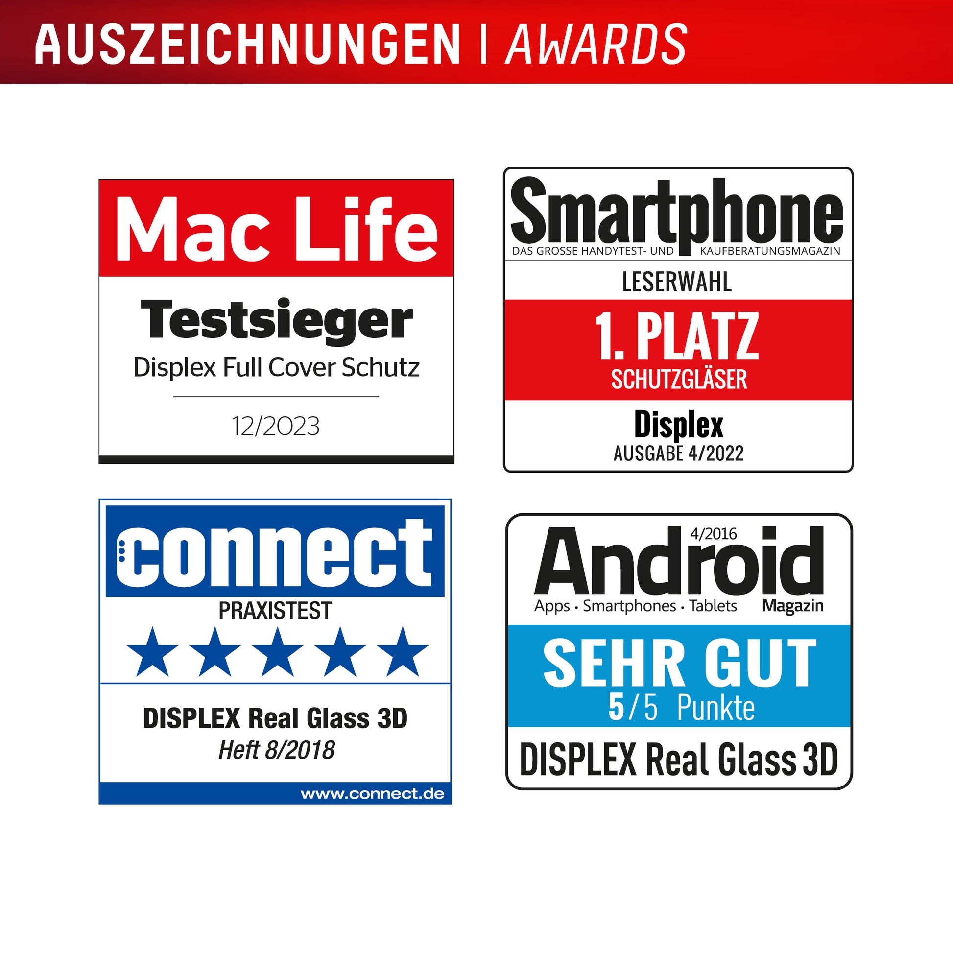 Displex Displayschutz (Panzerglas), Full Cover – für iPhone 16 Plus – mit Applikator