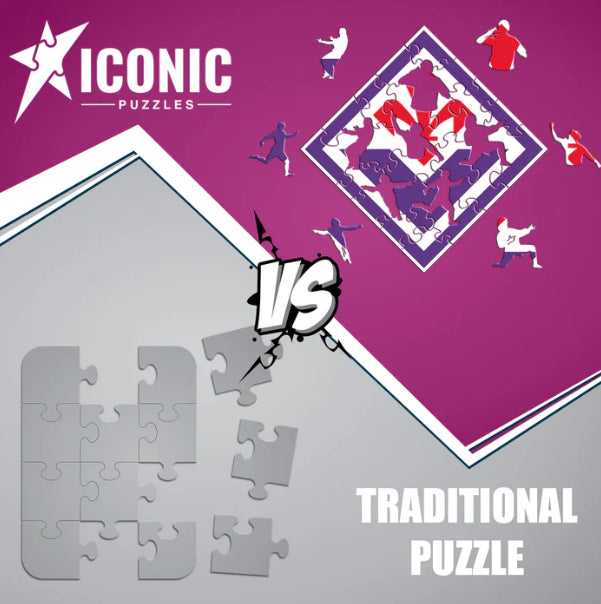 Iconic Puzzles Puzzle ACF Fiorentina – Logo – 270 Teile – 37,5 × 37,5 cm – ab 14 J. – Holz – Mehrfarbig – FSC