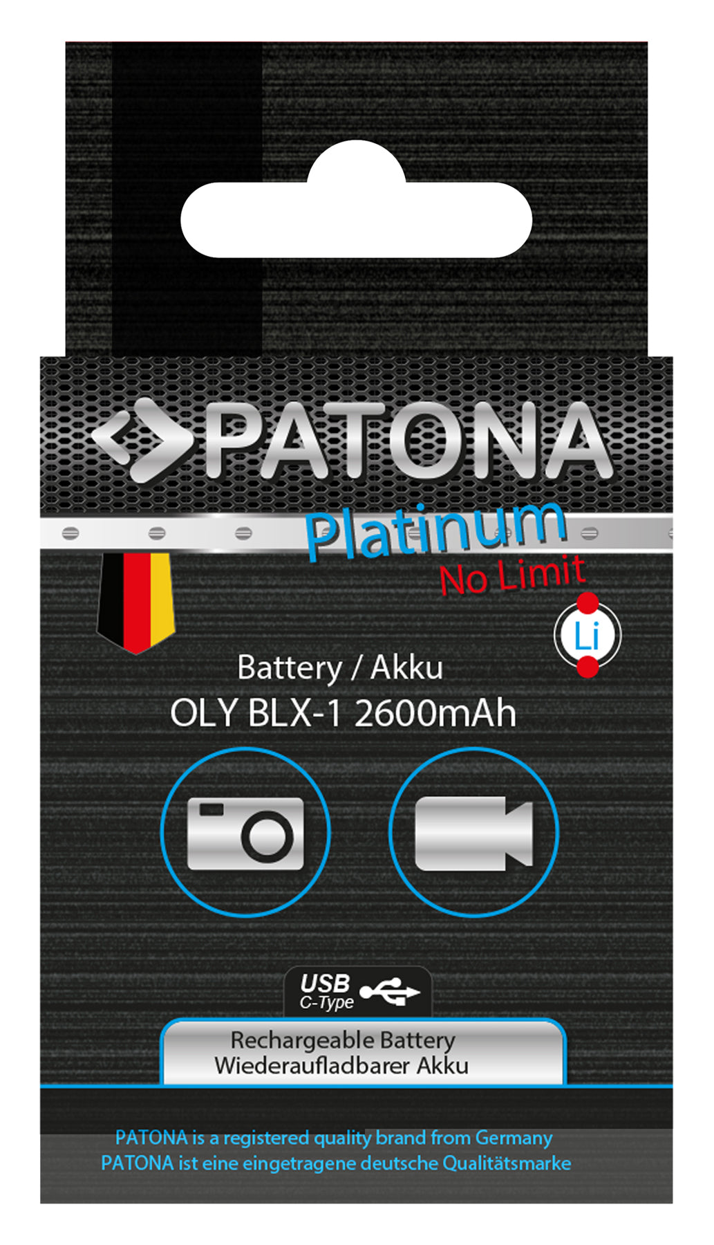 PATONA Platinum Akku – 2600 mAh, 7,2 V, USB-C – für Olympus OM-1