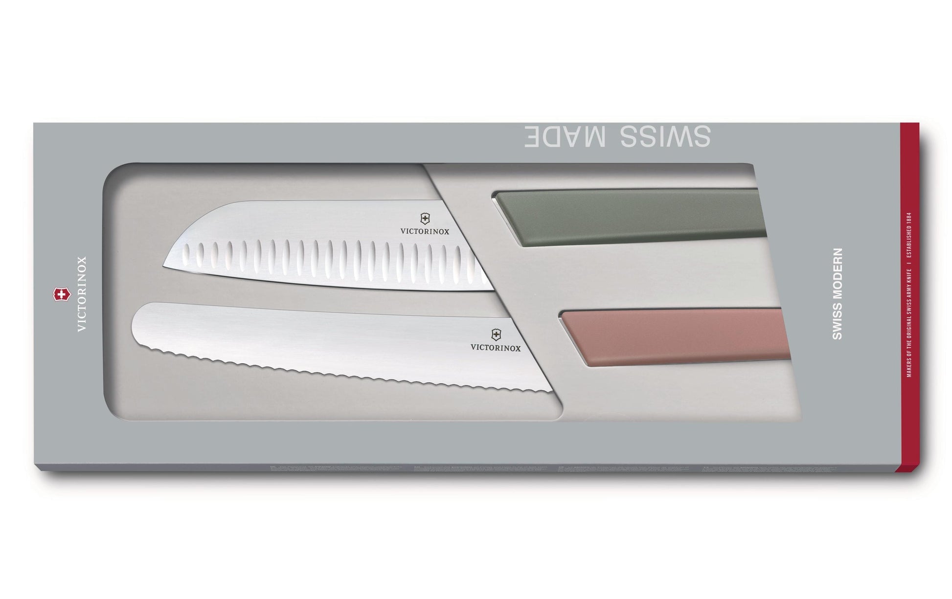 Victorinox Küchen-Set – Stahl, Wellenschliff, 22 cm, Grün, spülmaschinenfest, 2 Stk.