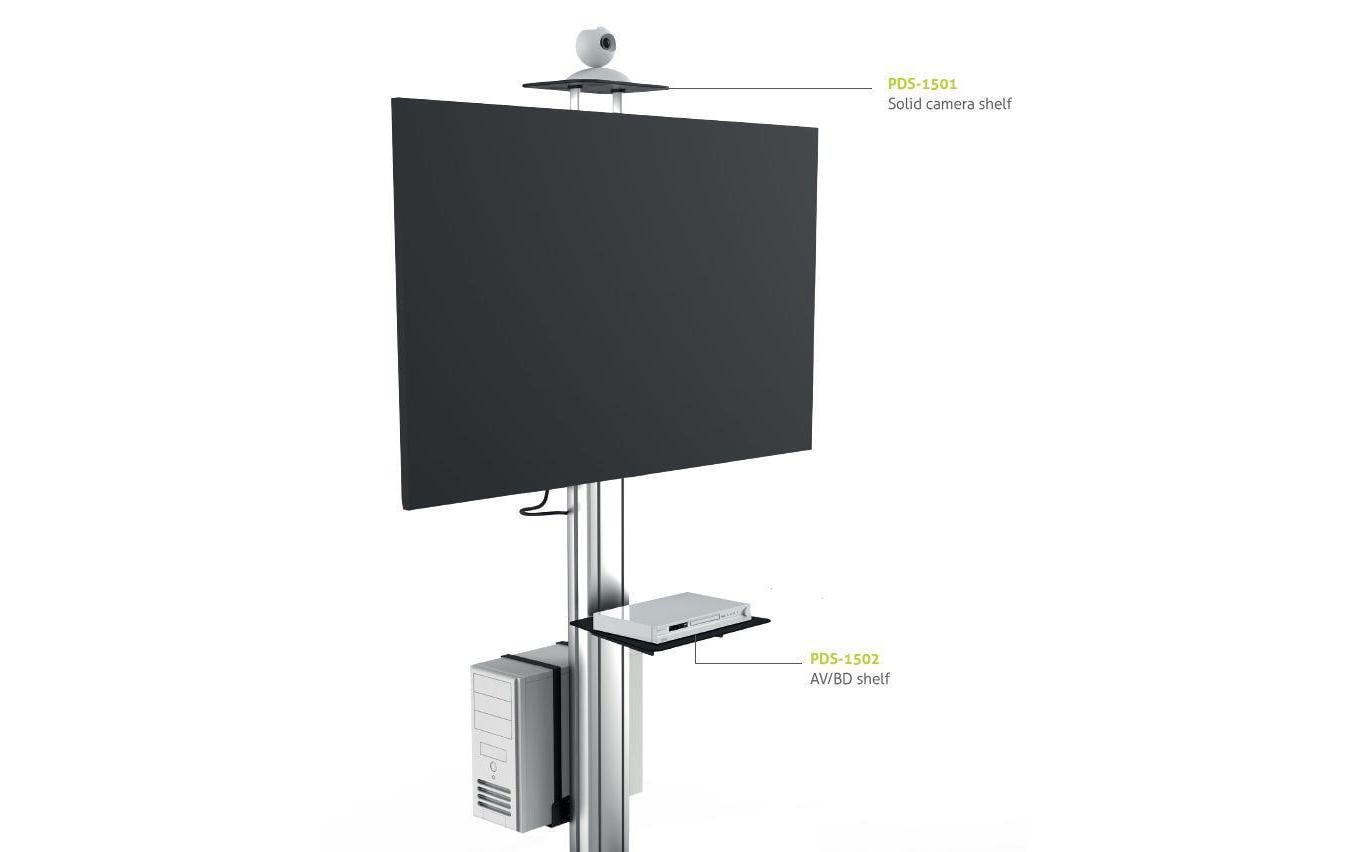 PureLink PureMounts PDS-2502 – DVD/AV-Ablage, 428×326 mm, Traglast 10 kg, Schwarz