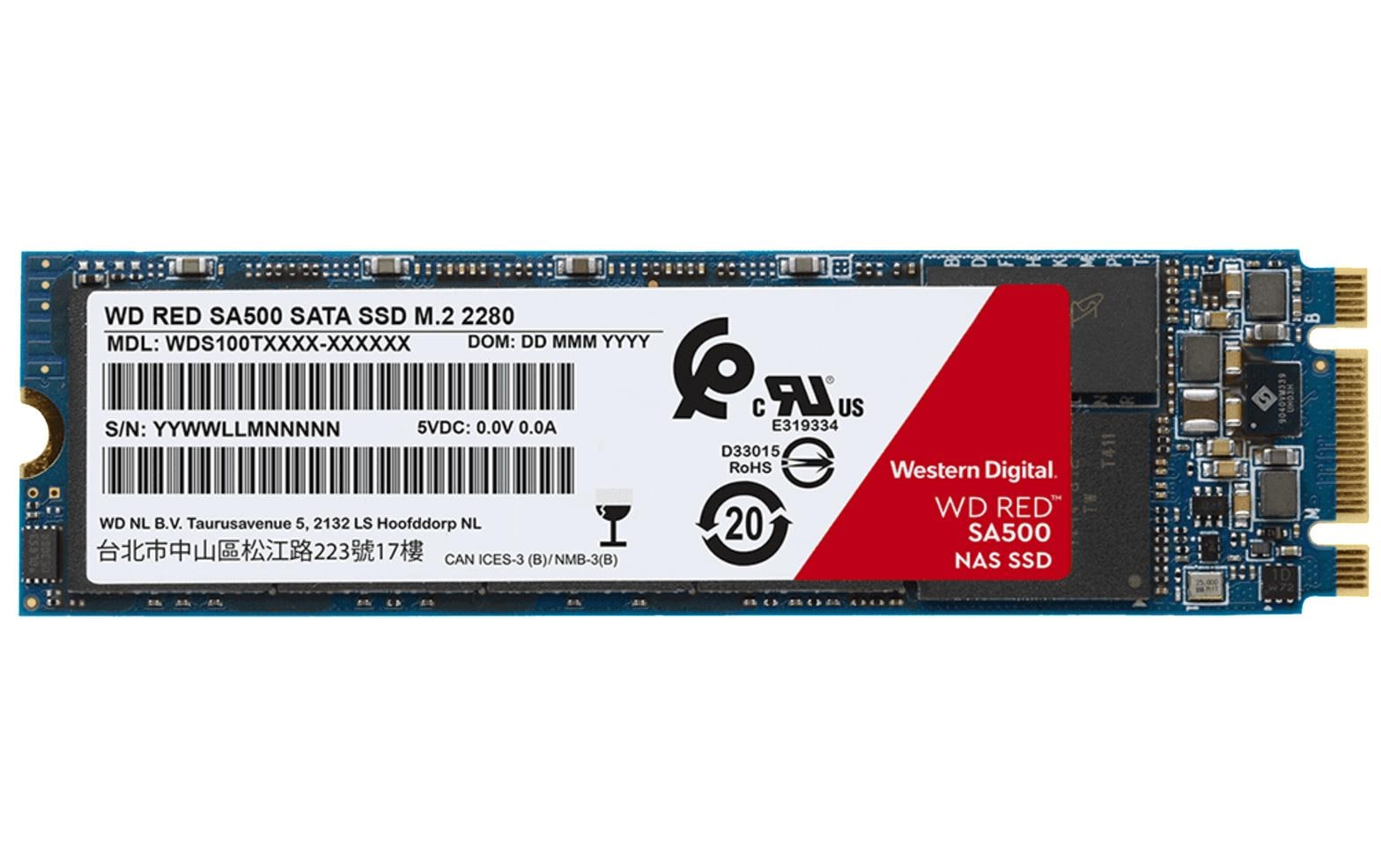 Western Digital Red SA500 (WDS200T1R0B) – 2 TB M.2 SATA SSD – M.2 2280, für PC/Laptop