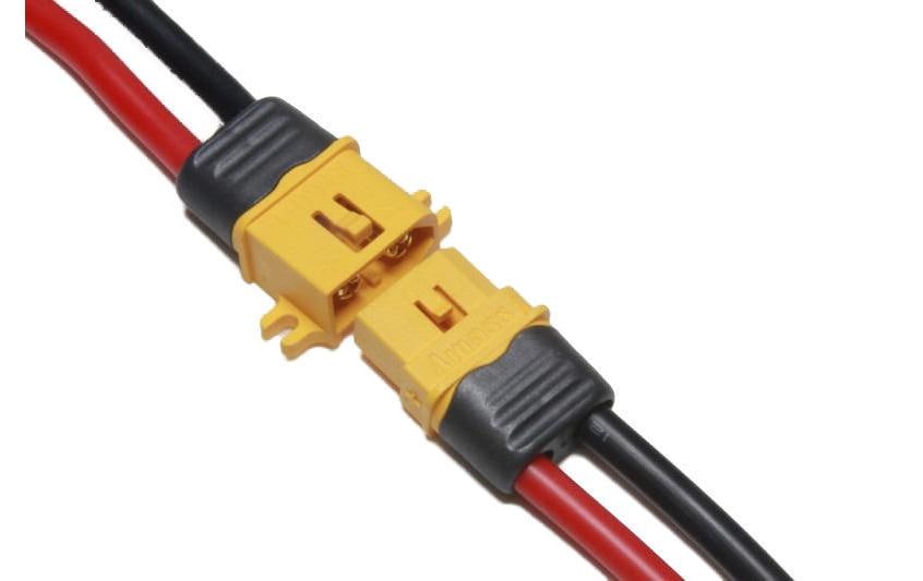 EP Product Adapterkabel XT60-C (M)–XT60-C (F), mit Kabelschutz, 10 Stk. – Schwarz/Gelb