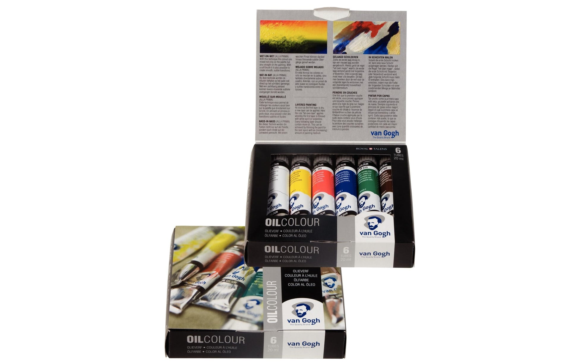 Van Gogh Ölfarbe – Blau/Grün/Rot/Umbra/Weiss/Gelb – 6 Farben, 6×20 ml (120 ml)