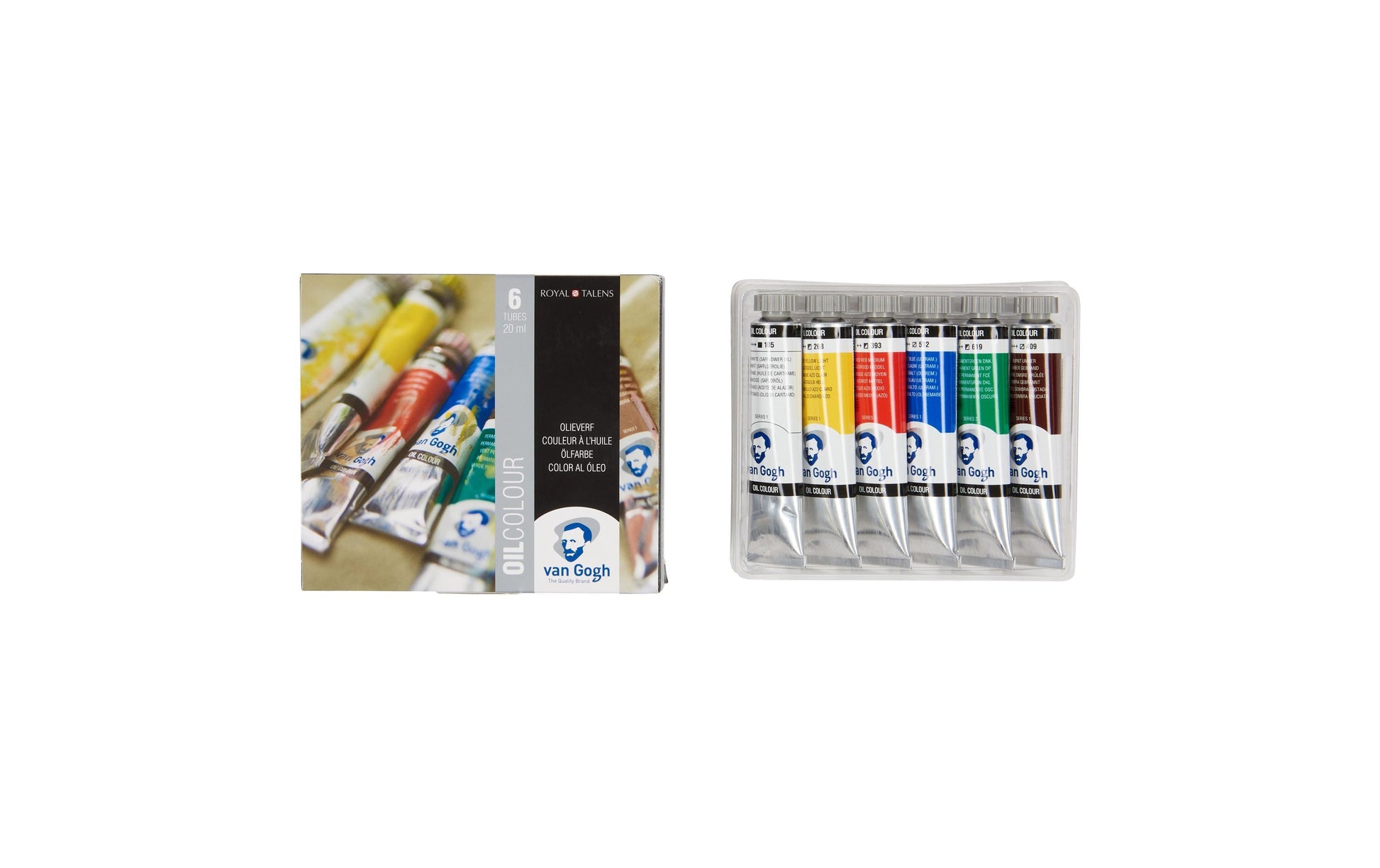 Van Gogh Ölfarbe – Blau/Grün/Rot/Umbra/Weiss/Gelb – 6 Farben, 6×20 ml (120 ml)