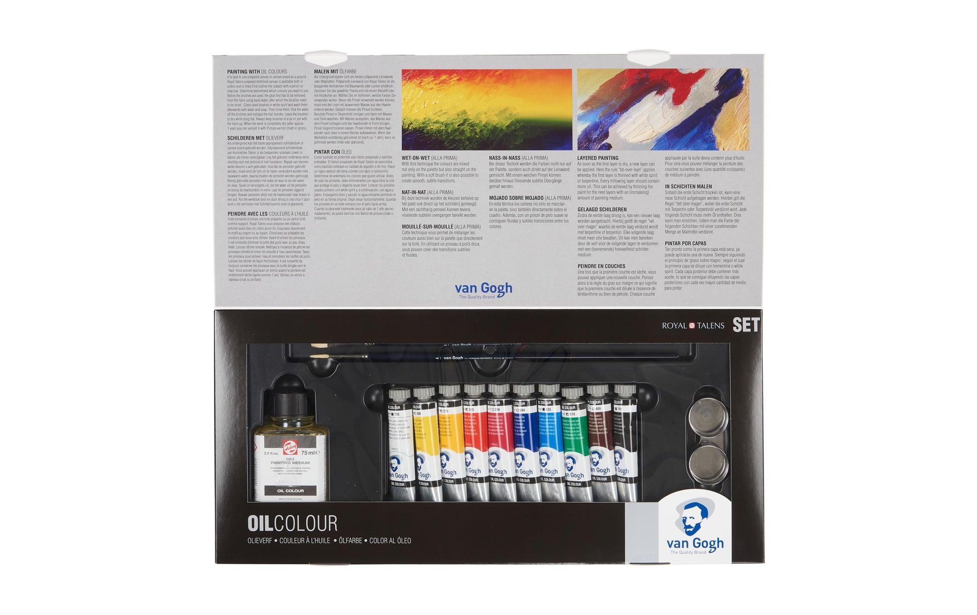 Van Gogh Ölfarbe – Set – 10 Farben, 10 × 20 ml, inklusive Pinsel, inklusive Verdünner 75 ml