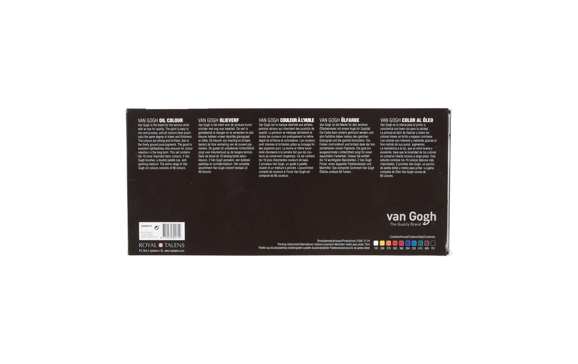 Van Gogh Ölfarbe – Set – 10 Farben, 10 × 20 ml, inklusive Pinsel, inklusive Verdünner 75 ml