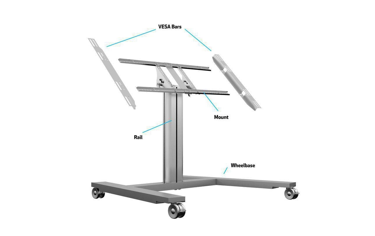 Multibrackets 80 HD – neigbarer Displayständer für 44", VESA 100×400, bis 60 kg, silber