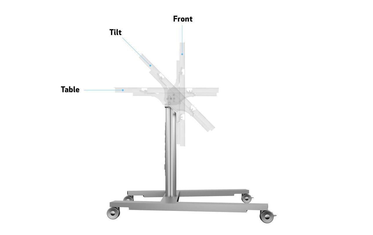 Multibrackets 80 HD – neigbarer Displayständer für 44", VESA 100×400, bis 60 kg, silber