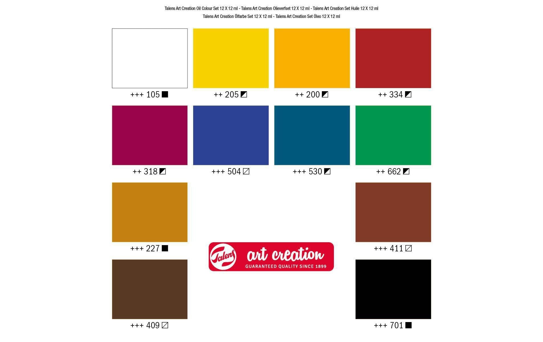 Talens Ölfarbe – 12 Farben, 12×12 ml (144 ml)
