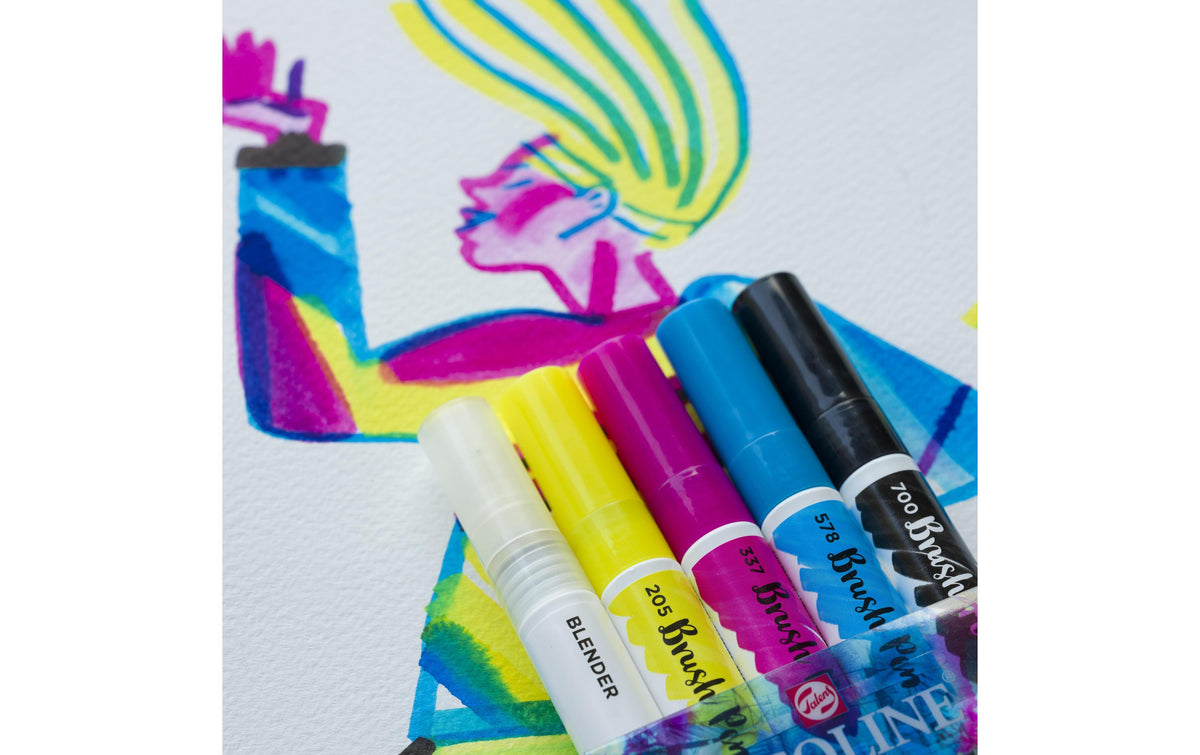 Talens Ecoline Brush Pen – Pinselspitze, wasserbasiert, 5 Farben