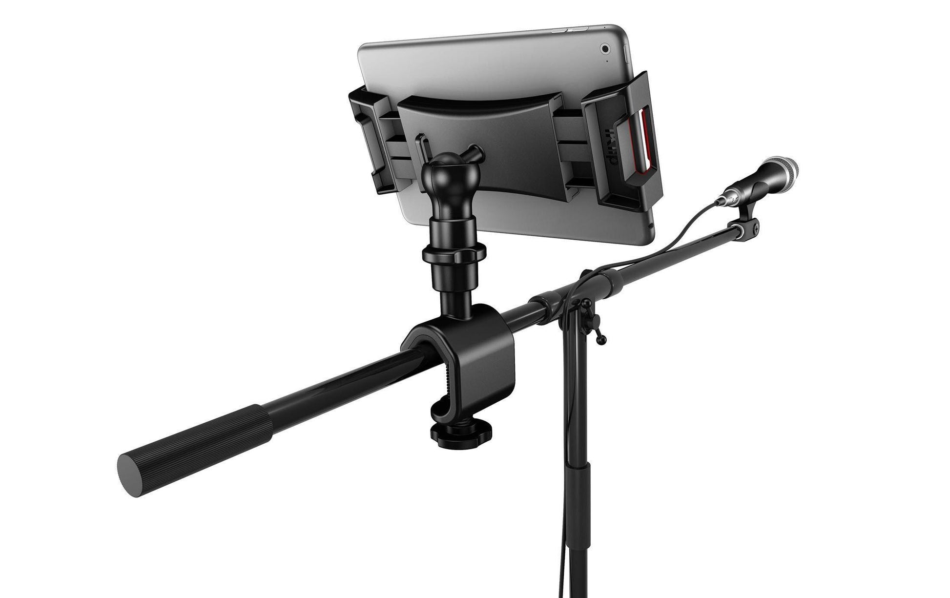 IK Multimedia Tablet-Arm (Tischklemme) für iPad (mini, Air, Pro) – bis 12,9", neigbar – Schwarz