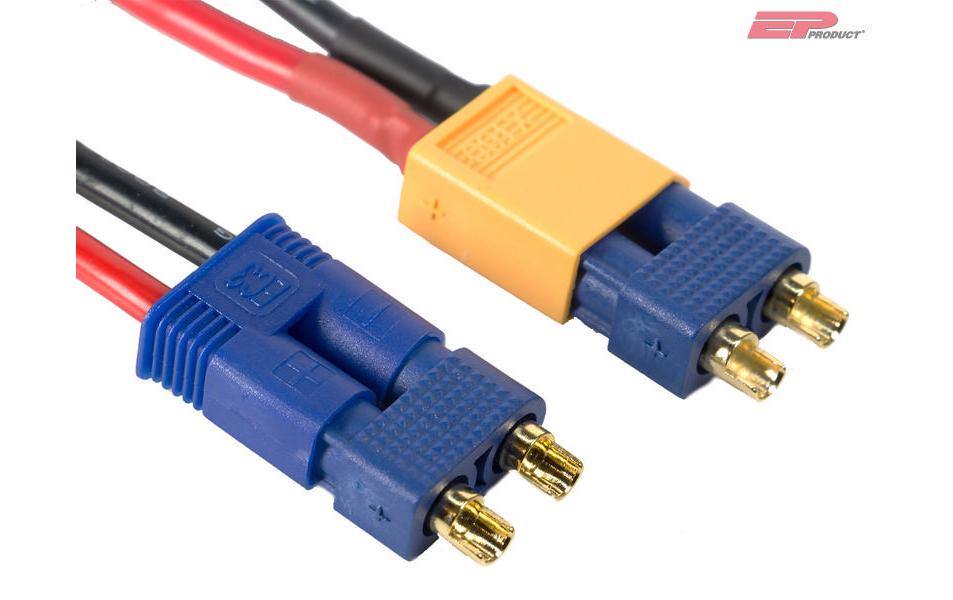 EP Product Adapterkabel, Stecker DC3 – für XT60 und EC3 – Schwarz/Blau/Rot