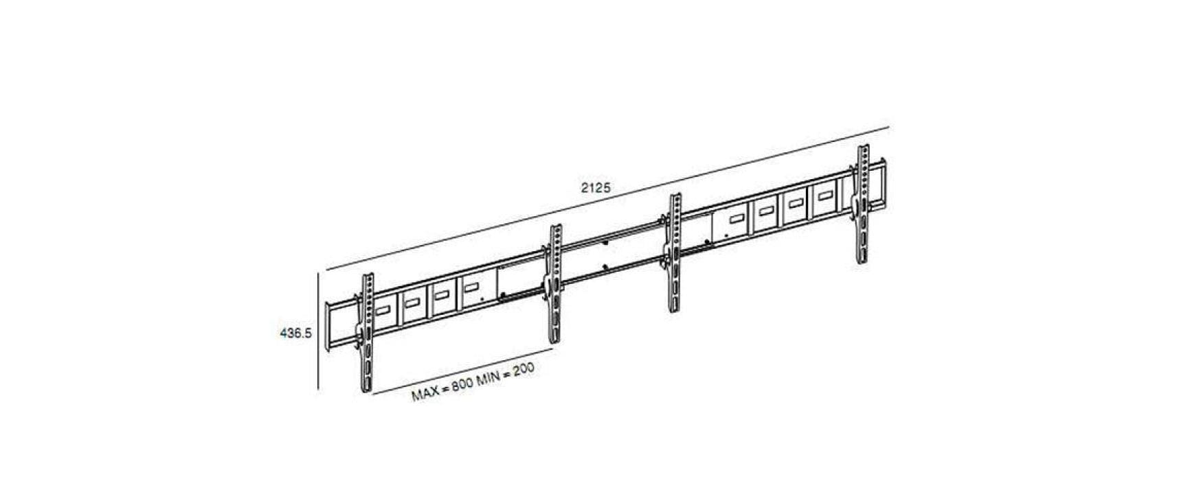 Multibrackets M Universal Wandhalterung Dual – Wandhalterung, für 2 Displays, fix, für 40", VESA 200×200
