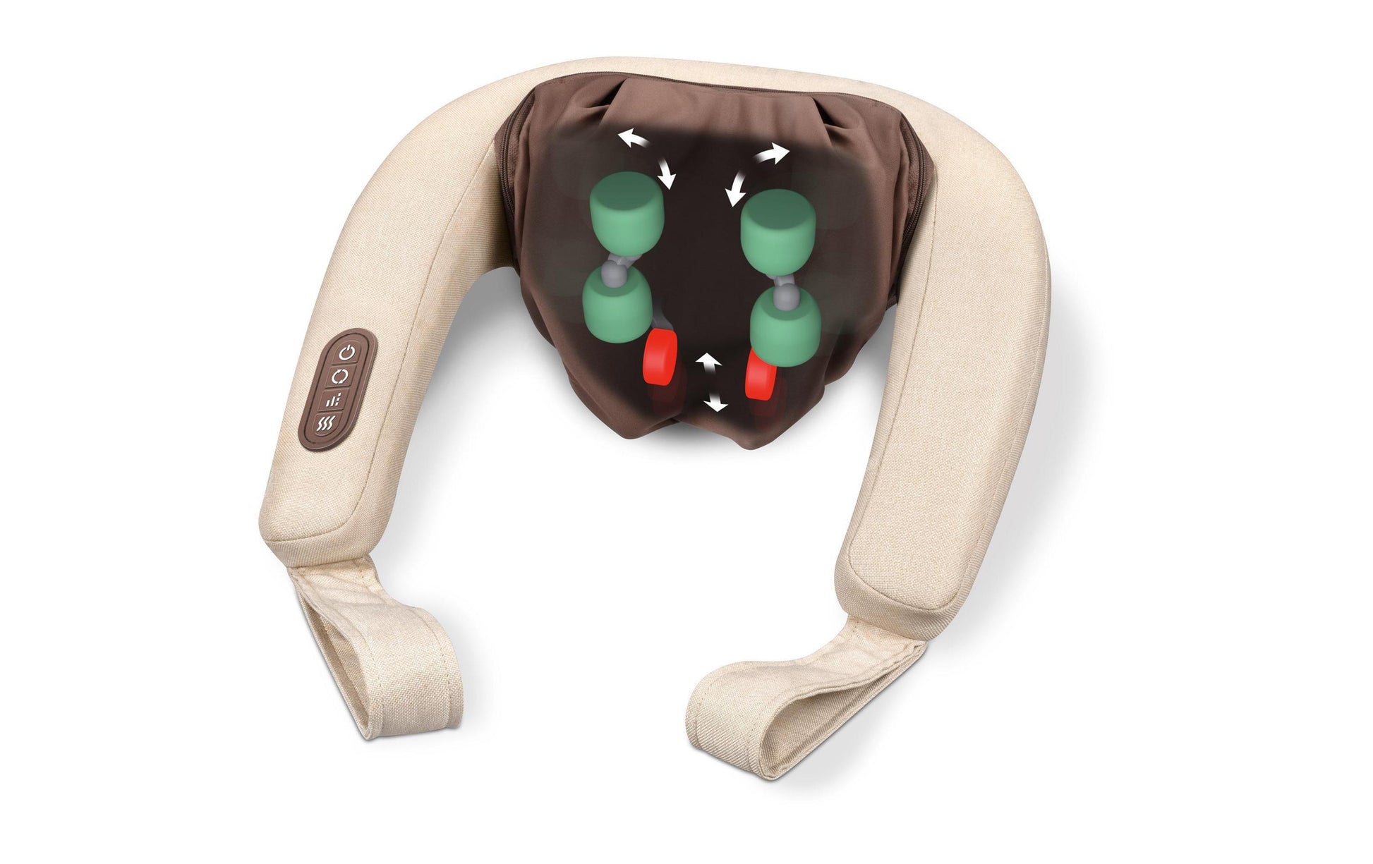 Beurer Massagekissen – Braun, Knetmassage, mit Wärmefunktion, für Nacken